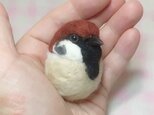 スズメ　雀☆マグネット/ブローチどちらか選択 羊毛フェルト　受注作成　野鳥シリーズ　メモリアル　工房小鳥屋さんの画像