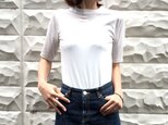 形にこだわった大人の4分袖無地Tシャツ 白【サイズ展開有】の画像