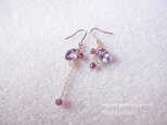 ラグジュアリー アメジスト フローラル ピアス amethyst floral earrings P0072の画像