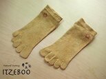 5本指ヘンプソックス　アンクル　べんがら染め　蓮の花の画像