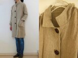 【受注制作】麻ベージュ　極厚リネン すっきりコート