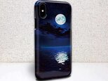 iphone ハードケース iPhoneX iphone8 iphone8 plus iphone7 星空 海に浮かぶ月の画像
