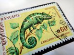 フランス　切手ブローチの画像