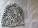 ☆受注制作　シルクコットン　手編みニットキャップ　カーキの画像