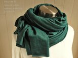 リネン・ニットのストール　イタリアン/グリーン　正方形　