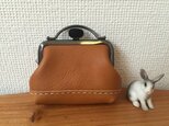 【y様ご予約品】ちいさなちいさな革のカバンみたいな小銭入れ（きつね色レザー）の画像