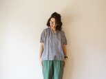 French Linen blouse LADY'S BLACK(チェック)の画像