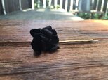 革花のヘアピン(ビーズ) ブラック