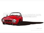 トヨタ スポーツ800(ヨタハチ)　カーイラストポスター(A4サイズ)の画像