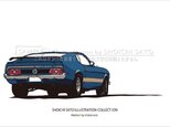 フォード マスタング マッハ1　カーイラストポスター(A4サイズ)の画像