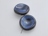 ヴィンテージ　フランス製プラスチックボタン　ウェーブ　ブルーの画像