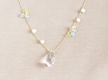 零れ落ちる雫*クリスタルシャンデリアカットネックレス