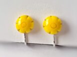 【ベネチアンガラス　ミレフィオリ(花）黄色　の　イヤリング】