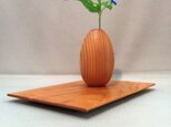木製 トレイ カフェトレイ 花台 花瓶敷 ヤマザクラ 無垢材の画像