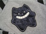 ★★アップリケ/刺繍ワッペン★星の黒猫★アイロン接着★★大の画像