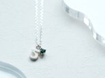 数字 & 5月誕生石 エメラルド ネックレス シルバー925