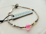 送料無料フランスアンティーク×カレンシルバーglassbracelet（suiren)の画像