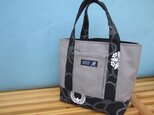 トートバッグ（S）11号帆布×家紋キャンバス　グレーTypeB(KD-0023)