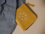 mini 革財布「花束」(イエロー)の画像