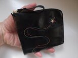 mini 革財布「流れ星」(BLACK)の画像