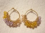 Swarovskiワイヤーラップドピアス　(サンセット）