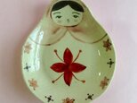 マトリョーシカトレイ 赤い花の画像