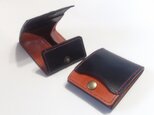 カードとコインの財布Ⅱ CC-07 コインケース 黒/赤茶【受注生産】の画像