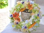 Orange & Ranunculus :wreathの画像