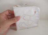 mini 革財布「流れ星」(パールWH)の画像