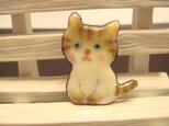 七宝焼き　にゃんこブローチの画像