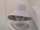 亜麻色 リネン キャプリーヌ帽子 オーダー 50〜65cmの画像