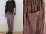 パープル　やわらかリネン　　 ゆるりパンツの画像