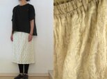 アイボリー コットン刺繍レース ギャザースカートの画像
