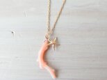 K14GF No.２ pink coral & starfish charm necklaceの画像