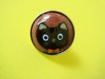 七宝焼き　黒猫ちゃんピンブローチの画像