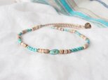Turquoise＆Stripe-Shell Necklaceの画像