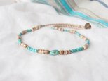 Turquoise＆Stripe-Shell Necklace