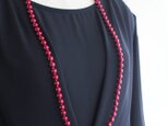 ネックレス ロング 赤 コットンパール CItyRed 90