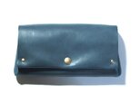 縫製のないふんわり長財布（牛革/プルアップ/ヌバック仕上げ/Blue Gray）の画像