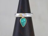 古代スタイル　天然エメラルド　指輪　10号