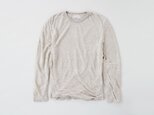 リネンニット mens/L 長袖プルオーバー（ナチュラル）の画像