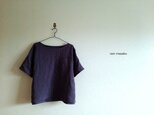 灰紫リネンの肩落ちＴシャツ＊フリーサイズの画像