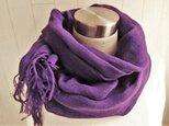 リネン・シングルガーゼのストール　パープル