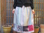 銘仙リメイク☆春霞色なのにはっきりパッチ♪キュートなスカートの画像