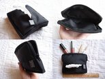 【2way】Bagスッキリ携帯重宝♪手のひらサイズ薄型コンパクトポーチ＊スマホ/デジカメ/アイコス/電子タバコケースにも♪の画像