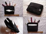 【3way】Bagスッキリ携帯重宝♪手のひらサイズ薄型コンパクトポーチ＊スマホ/デジカメ/アイコス/電子タバコケースにも♪の画像