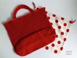 ご注文品『pompomi』Net-Bag（Red・巾着袋付）の画像