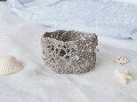 Crochet Greige Bracelet（Aquamarine）