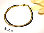 【bracelet】 Black × Goldの画像