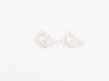 Lace pierced earring Square silverの画像
